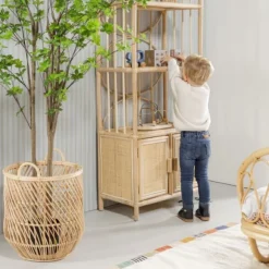 Babypark Exclusief Mand Rond - Klein- Naturel