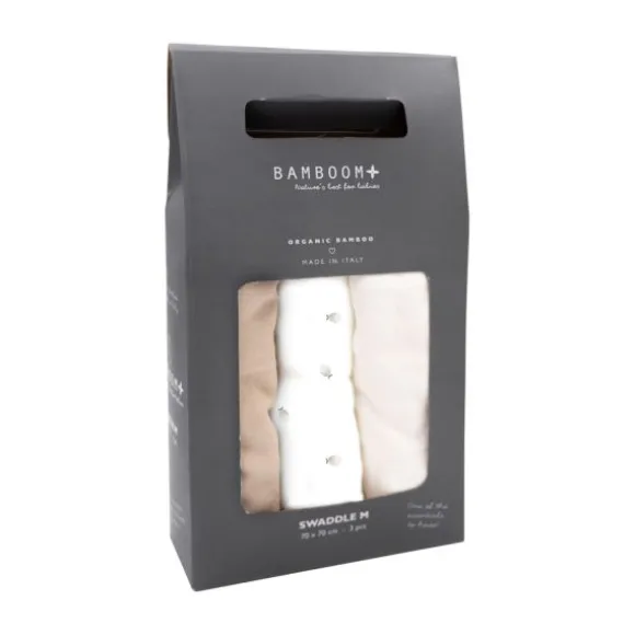 Bamboom Hydrofieldoek - 3 Stuks - 75 x 75 cm - Fishes/Brasilian Sand/Off White