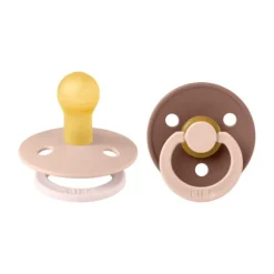 BiBs Studio Fusion Fopspeen - Rond - 2 Stuks - 0-6 Mnd - Blush/Woodchuck