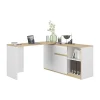 Diagone Gibril Draaibaar Bureau - Wit-Eiken