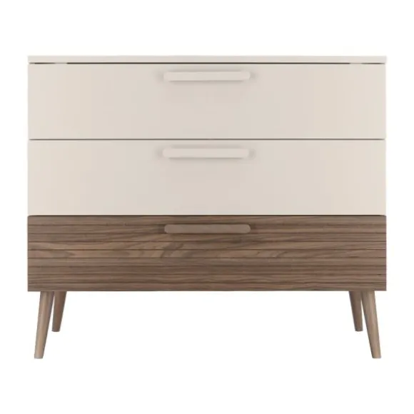 Europe Baby Sev Babykamer Oatmeal/Walnoot | Ledikant 60x120 + Commode