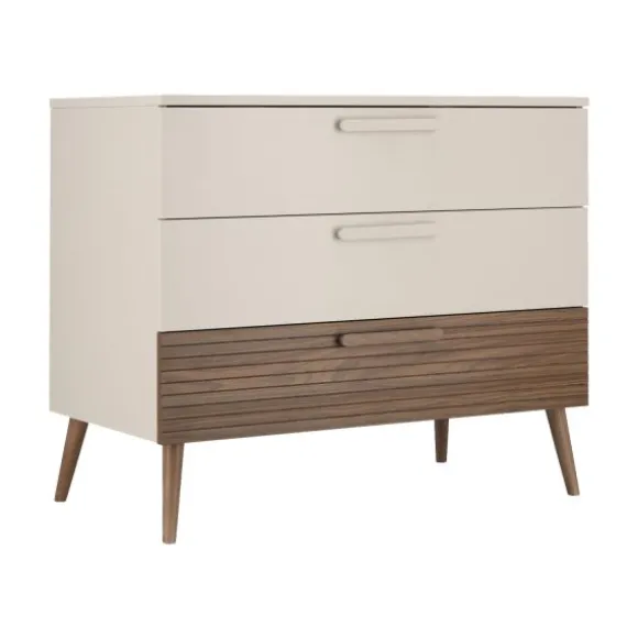 Europe Baby Sev Babykamer Oatmeal/Walnoot | Ledikant 60x120 + Commode