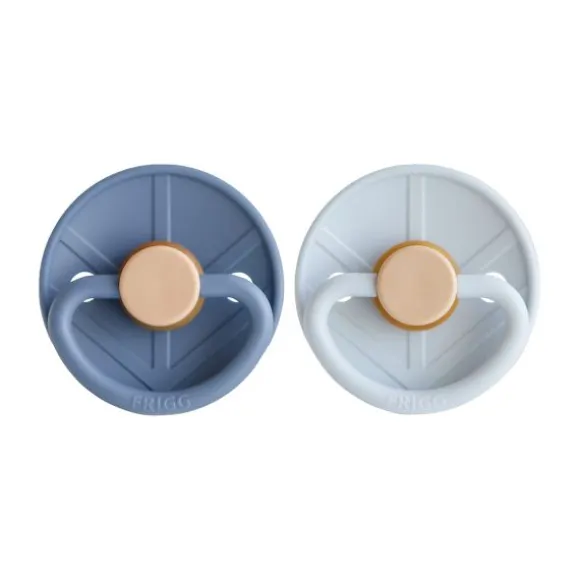 FRIGG Little Viking Fopspeen - 0-6 Mnd - 2 stuks - Ocean View/Powder Blue