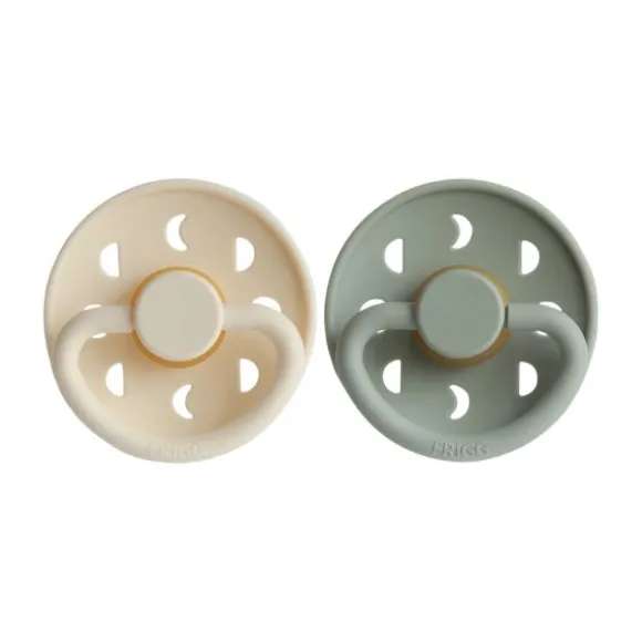 FRIGG Moon Fopspeen Cream / Sage 0-6 Mnd 2 Stuks