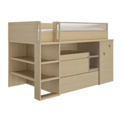 Gautier Dimix Ultracompacte Hoogslaper - 90 x 200 cm - Gestructureerd Eikenhout