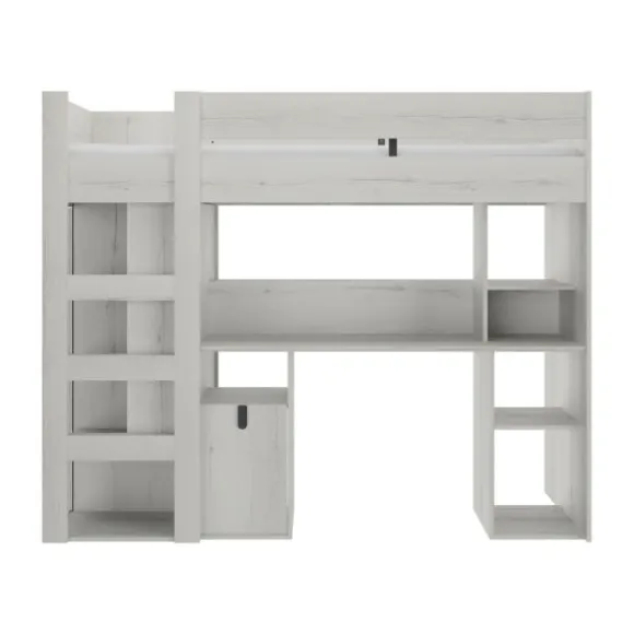 Gautier Lugano Hoog Bed - 90x200 cm - Gebleekte Helvezia Eik