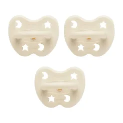 Hevea Trial Fopspeen - 0 Mnd - 3-Pack - Natural