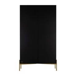 Kidsmill Boutique Babykamer Zwart / Brass | Bed 60 x 120 cm + Commode + Kast 2-Deurs