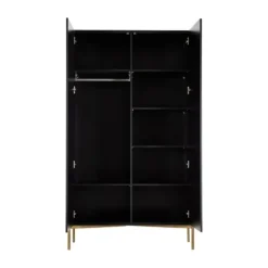 Kidsmill Boutique Babykamer Zwart / Brass | Bed 60 x 120 cm + Commode + Kast 2-Deurs