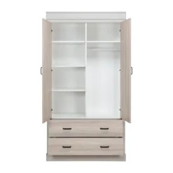 Kidsmill Newport Babykamer Incl. Zwarte Grepen - Oatmeal / Eiken | Ledikant 60 x 120 cm + Commode