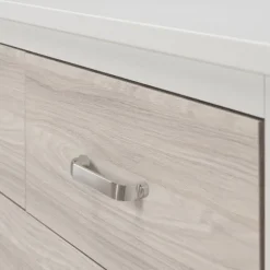 Kidsmill Newport Babykamer Incl. RVS Grepen - Oatmeal / Eiken | Ledikant 60 x 120 cm + Commode + Kast