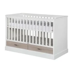 Kidsmill Newport Babykamer Wit / Eiken | Bed 60 x 120 cm + Commode
