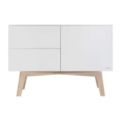 Kidsmill Sixties Babybed Wit Mat / Naturel 60 x 120 cm