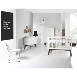 Kidsmill Sixties Babybed Wit Mat / Walnoot 60 x 120 cm