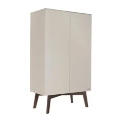 Kidsmill Sixties Babykamer Oatmeal / Walnoot | Commode + Kast 2-Deurs