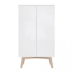 Kidsmill Sixties Kinderkamer Wit Mat / Naturel | Bed 90 x 200 + Bureau + Kast 2-Deurs