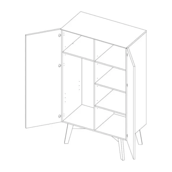Kidsmill Sixties Kinderkamer Wit Mat / Naturel | Bed 90 x 200 + Bureau + Kast 2-Deurs