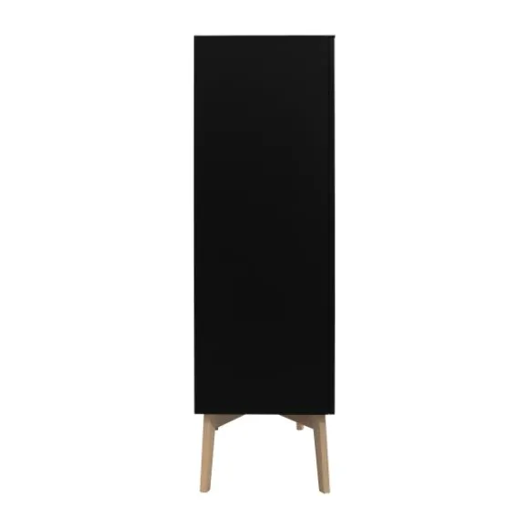 Kidsmill Sixties Kledingkast 2-Deurs Zwart Mat / Naturel