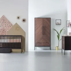 Kidsmill Vince Babybed Black / Oak 70 x 140 cm