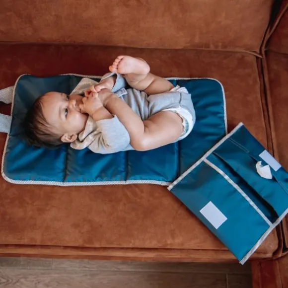 KipKep Napper Verschoonmatje + Luieretui Denim Blue