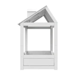 LIFETIME Kidsroom Huisbed Beach House 2‑In‑1 - Premium Rolbodem - Wit