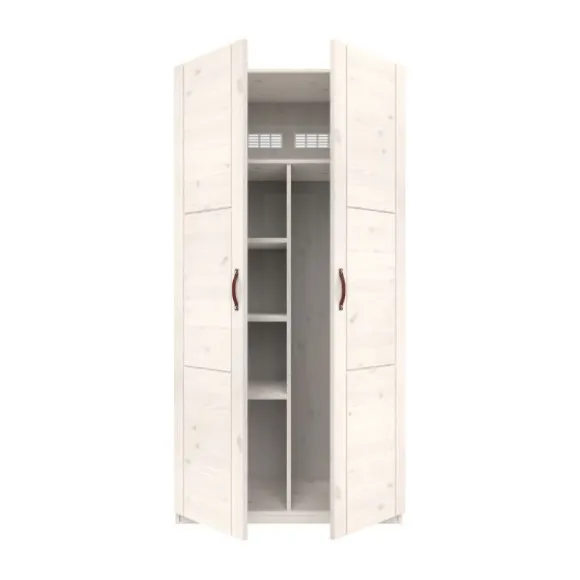 LIFETIME Kidsrooms Kledingkast 2-Deurs - Tussenwand - White Wash