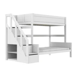 LIFETIME Kidsrooms Stapelbed Family Met Trapkast - Premium - 90/120 x 200 cm