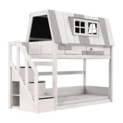 LIFETIME Kidsroom Stapelbed Met Trapkast - Premium Rolbodem