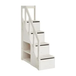 LIFETIME Kidsrooms Trap / Boekenkast Voor Verhoogde Hoogslaper Whitewash