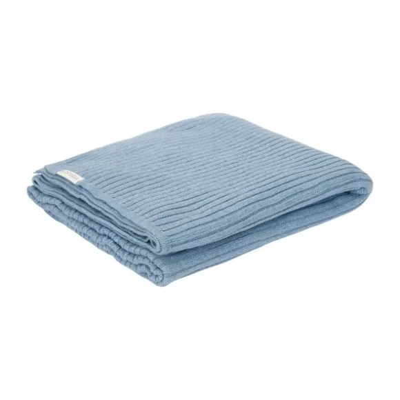 Little Dutch Ledikantdeken Gebreid - Pure Denim Blue - 110x140 cm