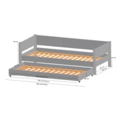 Manis-h Combinatiebed Met Lattenbodem - LIV - 90x200 cm