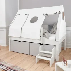 Manis-h Combinatiebed Met Lattenbodem En Hoge Lades - NANNA - 90x160 cm