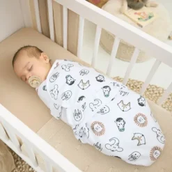 Meyco Baby Animal swaddlemeyco inbakerdoek gevoerd - multicolour - 0-3 maanden