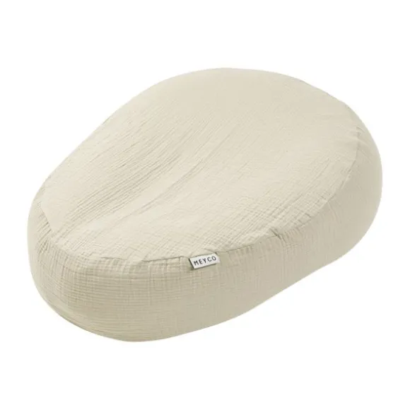 Meyco Baby Uni Relaxhoes Voedingskussen - Pre-Washed Hydrofiel - Soft Olive
