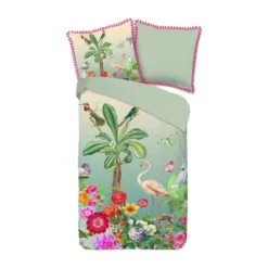 Muller Textiel Dekbedovertrek Botanica Groen 140 x 200 / 220 Cm