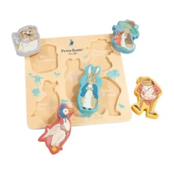 Pieter Konijn Houten Inlegpuzzel - 5 Figuren