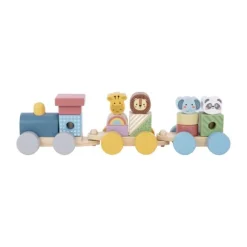 Tooky Toy Dieren Blokkentrein - Hout