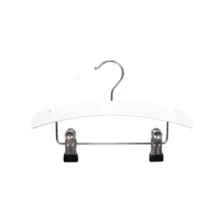 TWF Kledinghanger Met Clips - 3 Stuks - Hout Wit