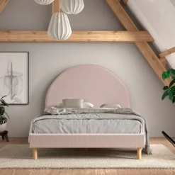 Vipack Moon Bed - 140 x 200 cm - Boucle Roze