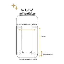 Witlof For Kids Plooien Tuck-Inn Ledikantlaken - 60 x 120 cm - Wit