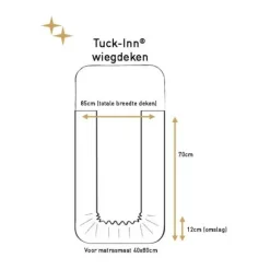Witlof for kids Velvet Rib Tuck-Inn wiegdeken - 40 x 80 cm - Warm Grey